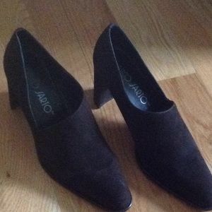Brown suede pumps